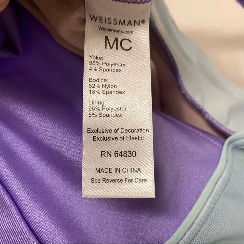 Weissman dance costume ombre purple lavender top True Colours 12734 MC 10/12